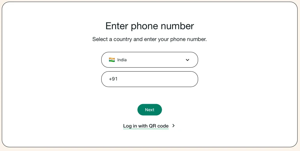 Logging into Web Browser using Your WhatsApp Number